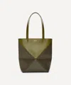 Loewe Puzzle Fold Tote In Shiny Calfskin