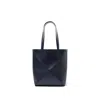 Loewe Puzzle Fold Mini Tote Bag In Shiny Leather In Abyss Blue