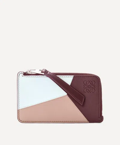 Loewe Women's Puzzle Frozen Leather Coin Cardholder In Burgundy