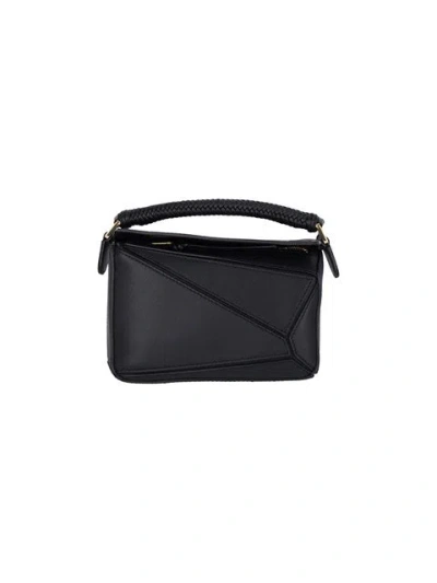 Loewe Small Leather Puzzle Top-handle Bag In Black