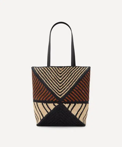 Loewe Women's Raffia Stripe Puzzle Fold Tote