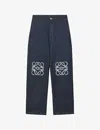 Loewe Anagram High-rise Wide-leg Jeans In Raw Denim