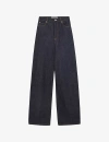 LOEWE HIGH-RISE WIDE-LEG BRAND-PATCH JEANS