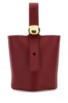 Loewe Mini Pebbled Leather Bucket Bag In Red