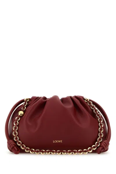 Loewe Women Red Nappa Leather Medium Flamenco Clutch
