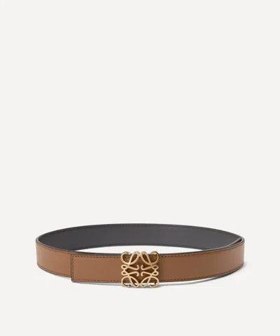Loewe Women's Reversible Anagram Bombe Leather Belt In Brown