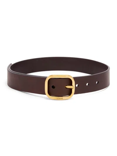 LOEWE WOMEN'S ROUNDED SQUARE BUCKLE LEATHER BELT