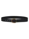 Loewe Women's Rounded Square Buckle Leather Belt In Orange