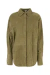 Loewe Camicia In Pelle Scamosciata Verde Salvia Donna In Green