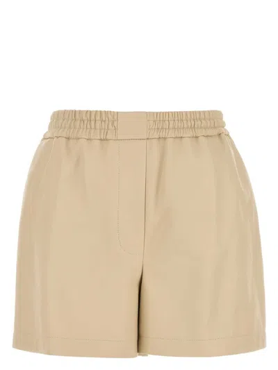 LOEWE WOMEN'S SAND LEATHER SHORTS