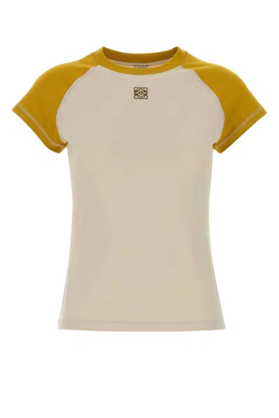 Loewe Short Sleeve Raglan T Shirt Contrast Sleeves In Animal Print