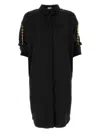 Loewe Abito Chemisier In Raso Nero  Donna