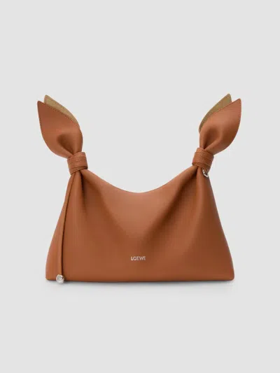 Loewe Scarf Medium Knotted Leather Shoulder Bag In Brown