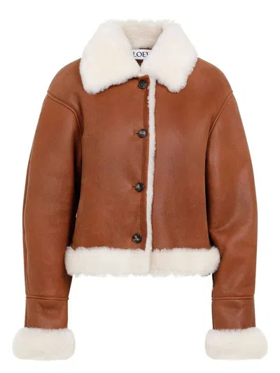 LOEWE WOMEN'S SHEARLING LEATHER JACKET