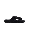 Loewe Ease Toe Post Sandal In Shearling In Black