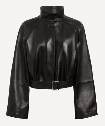 Loewe Women's Short Nappa Lambskin Trench Jacket In Brown
