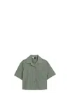 Loewe Short-sleeved Shirt In Sage Color In Gray