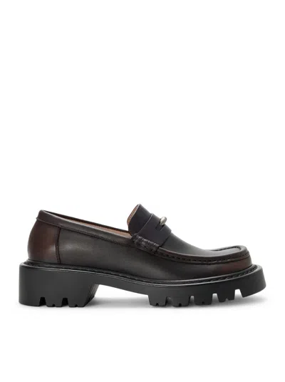 Loewe Women Sierra Brushed Calfskin Loafers In Brown