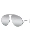 Loewe Lw40180u Signature 16c Argento Sunglasses In Metallic