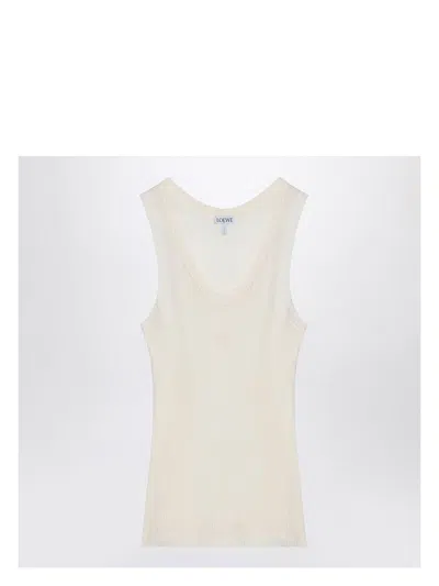 LOEWE WOMEN'S SILK TANK TOP WITH ANAGRAM LOGO