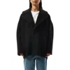 Loewe Wool Single-breasted Coat In Black