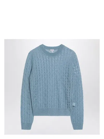 LOEWE WOMEN'S SKY BLUE PERFORATED SWEATER