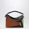 Loewe Small Chocolate/tan Puzzle Bag In Calfskin And Suede In Brown