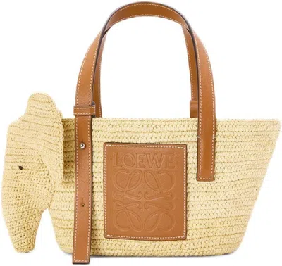 Loewe Women's Small Elephant Basket Bag In Nattan