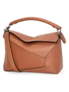 Loewe Puzzle Edge Small Top-handle Bag In Leather In Tan