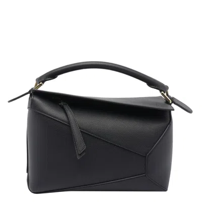 Loewe Women Small Puzzle Edge Handbag In Black