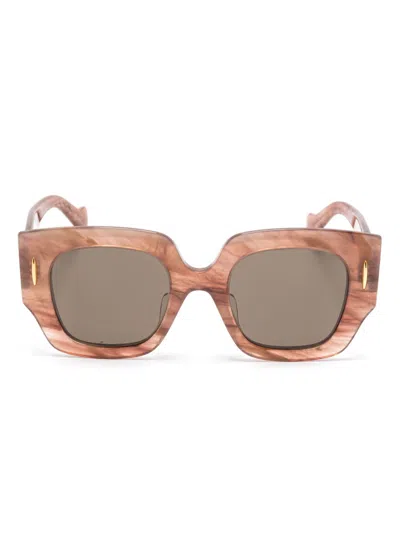 Loewe Women Square Screen Sunglasses In Pink