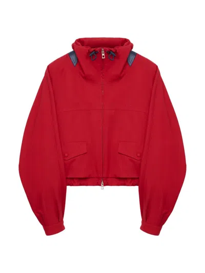 Loewe Women's Stand Collar Double Hem Parka In Red