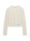 Loewe Wool Sweater With Contrasting Embroidered Logo On The Bottom In Neutral