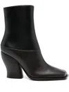 Loewe Two-tone Leather Onda Ankle Boots In Black