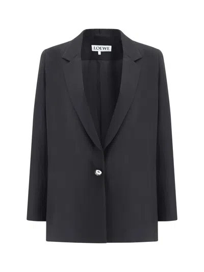 Loewe Women Stretch Cady Blazer In Black