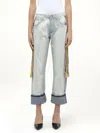 Loewe Women's Stripe Bands Jeans In Gray