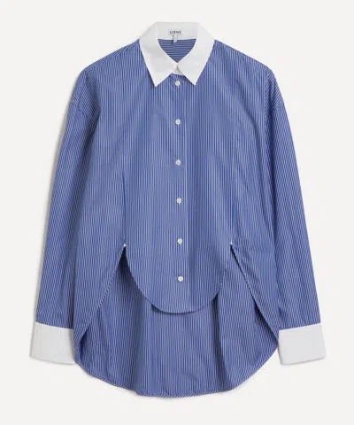 Loewe Women's Striped Plastron Cotton Shirt