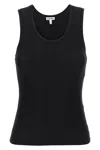 Loewe Anagram Embroidered Ribbed Silk-jersey Tank In Black