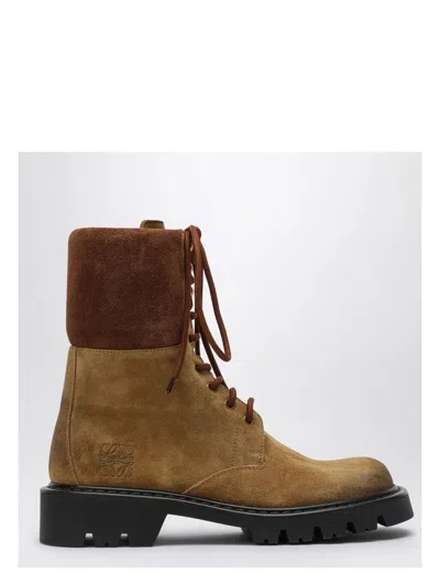 Loewe Women's Tobacco-coloured Sierra Suede Ankle Boot
