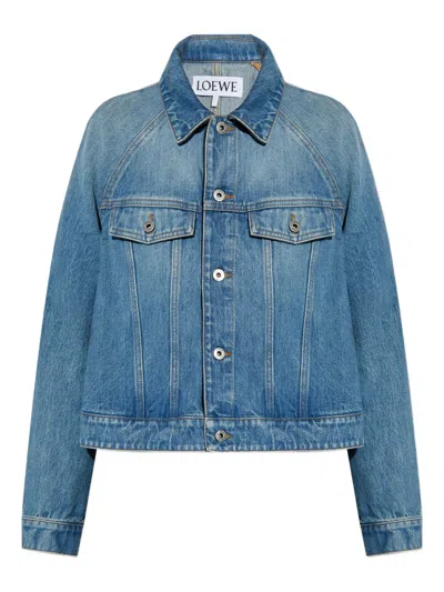 Loewe Women Trapeze Denim Jacket In Multi