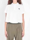 Loewe Women Cotton Trapeze Polo Shirt In White