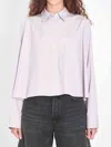 Loewe Anagram Trapeze Cropped Shirt In Purple