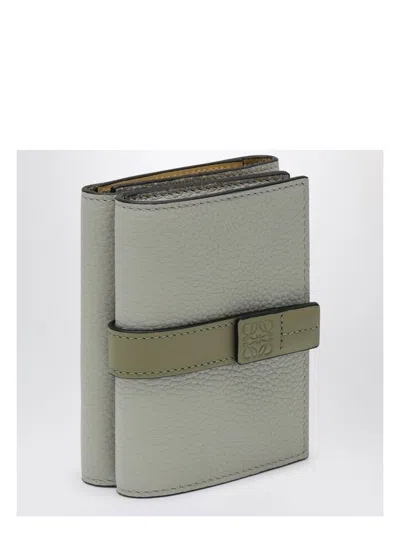 LOEWE WOMEN'S TRIFOLD WALLET SHELL GREY/EUCALYPTUS/BUTTER