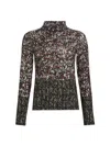 Loewe Jersey Turtleneck Sweater In Khaki Green Multi