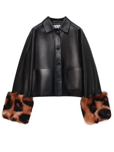 Loewe Women Turn-up Jacket In Black