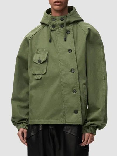 Loewe Women's Utility Cotton Short Parka In Green