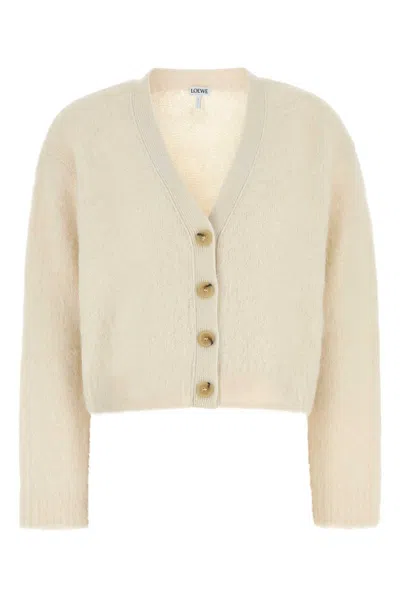 Loewe Women White Alpaca Blend Cardigan