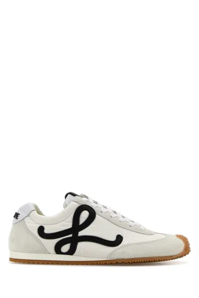Loewe Women White Canvas And Suede Ballet Runner 2.0 Sneakers