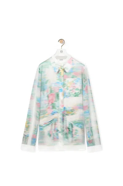 Loewe Women's White Shirt For Fw23 With Viscose And Silk Material