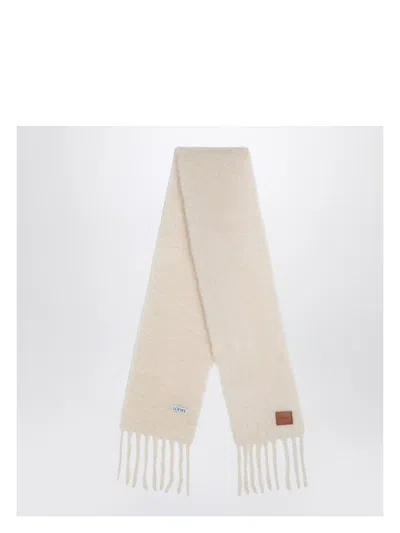 LOEWE WOMEN'S WHITE WOOL AND MOHAIR SCARF